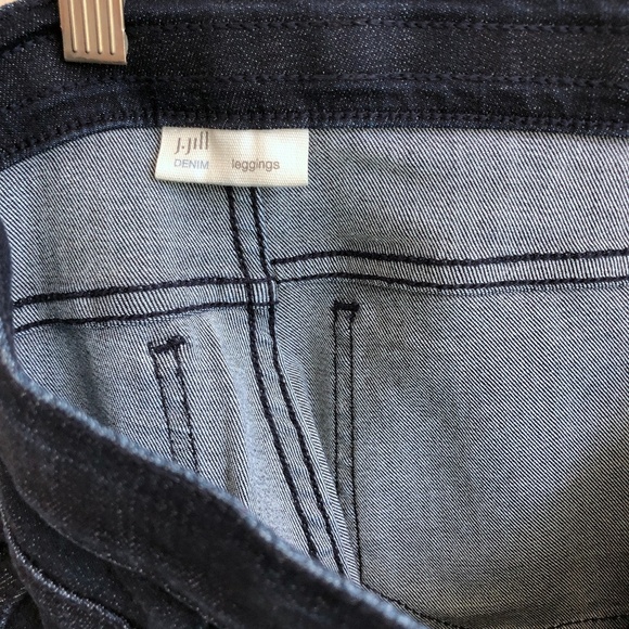 J. Jill Denim Leggings 4P, 5-pocket Dark Stretch Skinny Jeggings mid/low rise - Picture 3 of 12